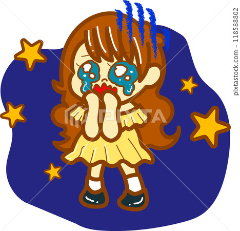 Girl walking on the street at night Girl walking on the street at night 118588802