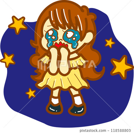 A girl scared of the night A girl scared of the night 118588803