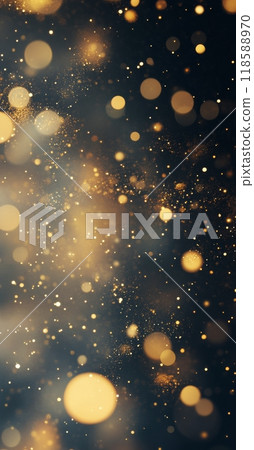 A captivating swirl of golden particles sparkling in a dark background at night A captivating swirl of golden particles sparkling in a dark background at night 118588970