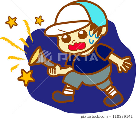 Boy with a flashlight 118589141