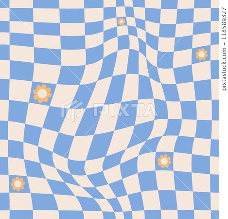 Psychedelic checkerboard poster 118589327