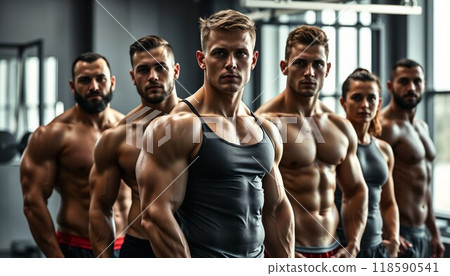 The Muscle Team is Showcasing Their Incredible Strength and Fitness in a Local Gym The Muscle Team is Showcasing Their Incredible Strength and Fitness in a Local Gym 118590541
