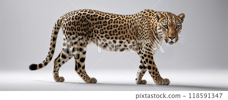 A Majestic Leopard Gracefully Walking Through Its Natural Habitat in the Wilderness of Africa A Majestic Leopard Gracefully Walking Through Its Natural Habitat in the Wilderness of Africa 118591347