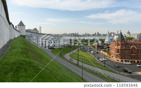Kazan, Russia, Panorama of the city with a view from the Kremlin wall 118591648