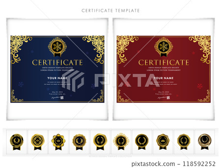 Horizontal design template for award certificates, invitation cards, and commendations 181 Horizontal design template for award certificates, invitation cards, and commendations 181 118592252