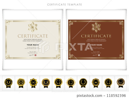 Horizontal design template for award certificates, invitations, and commendations 177 Horizontal design template for award certificates, invitations, and commendations 177 118592396