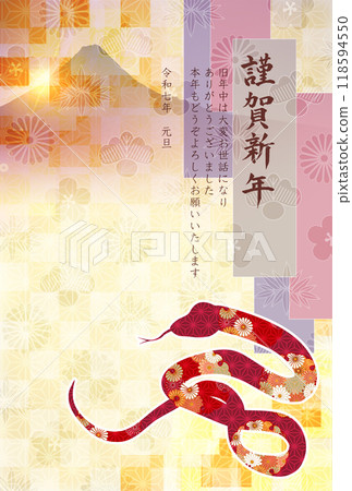 Snake New Year's card zodiac background 118594550