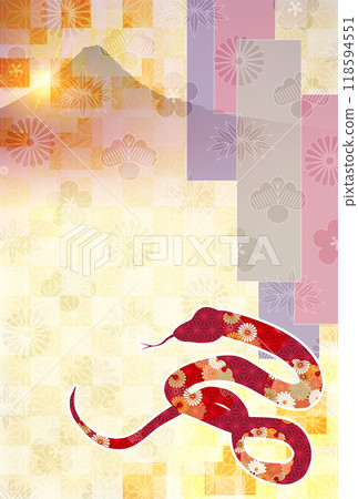 Snake New Year's card zodiac background Snake New Year's card zodiac background 118594551