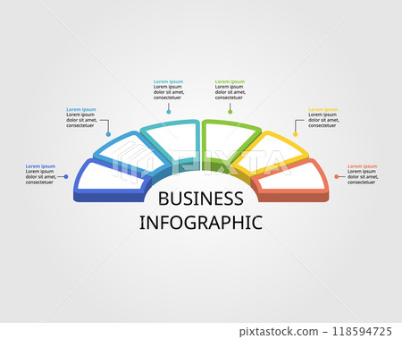 circle pie chart template for infographic for presentation for 6 element 118594725