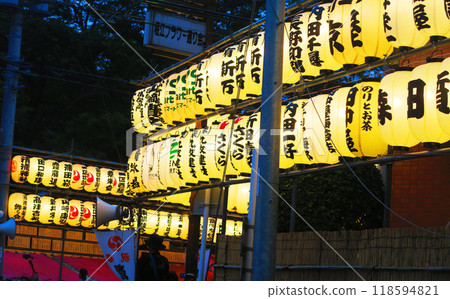 Lanterns after the lighting ceremony of the Urayasu Sanja Festival 118594821