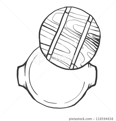 壽喜燒火鍋手繪筆畫風格插畫 118594838