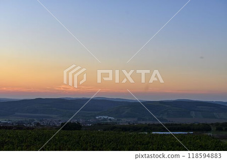 Dawn with morning red clouds. Sunrise with red sky. Romantic the blush of dawn Dawn with morning red clouds. Sunrise with red sky. Romantic the blush of dawn 118594883