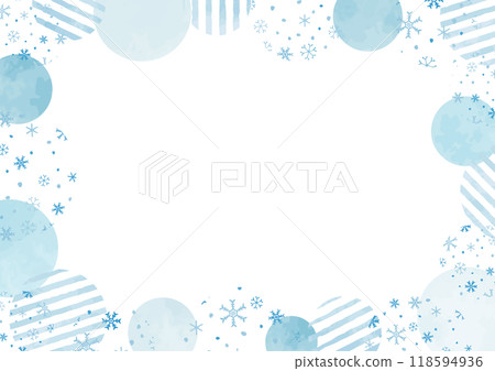 Blue snow and polka dot frame Blue snow and polka dot frame 118594936