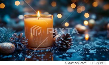 Christmas decorations and candles 118594996