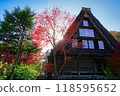 Old private house and autumn leaves 118595652