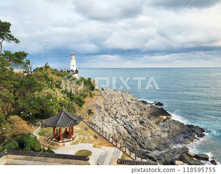 lighthouse on the Haeundae coast lighthouse on the Haeundae coast 118595755