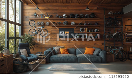 A room for people who love cycling 118595950