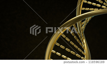 The Gold Dna in black background for sci or medical concept 3d rendering. The Gold Dna in black background for sci or medical concept 3d rendering. 118596189