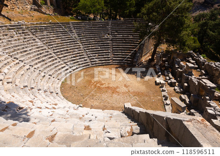 Remains of Roman theatre in ancient Lycian city of Arykanda, Turkey 118596511