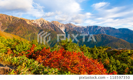 秋天攀登唐松岳：白馬三山的景色 118597350