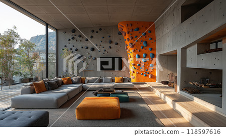 Living room with bouldering 118597616