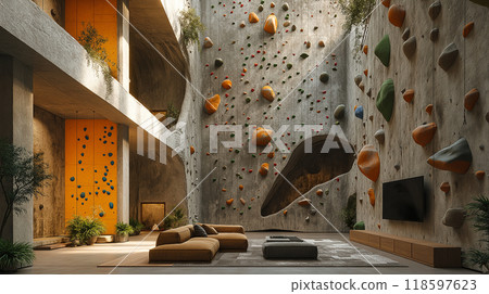 Living room with bouldering 118597623
