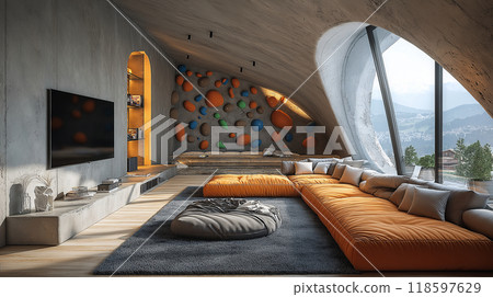 Living room with bouldering 118597629