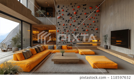 Living room with bouldering 118597632