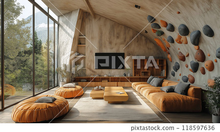 Living room with bouldering 118597636