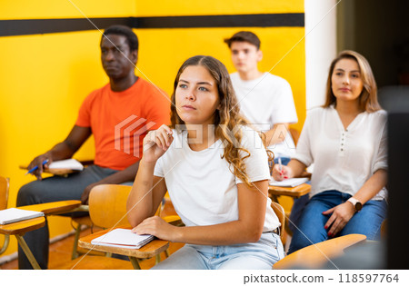 Girl studying in taxi driving school 118597764