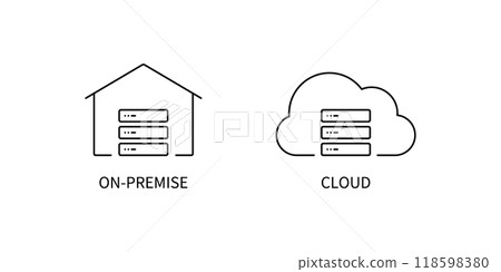 Simple Icon Set | On-Premise and Cloud Simple Icon Set | On-Premise and Cloud 118598380