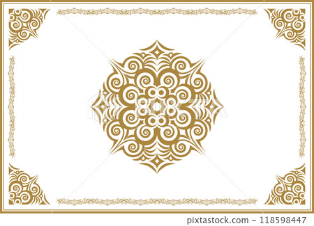 Classic, elegant and gorgeous decorative frame, gold and red 118598447