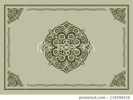 Classic, elegant and gorgeous decorative frame, khaki color Classic, elegant and gorgeous decorative frame, khaki color 118598528