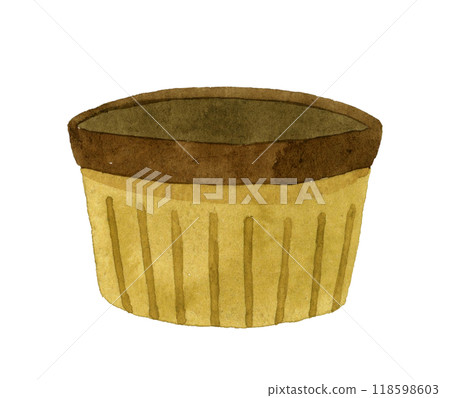 Free cups that can be used freely (small plates, small bowls) Hand-drawn watercolor illustrations of tableware and household goods 118598603