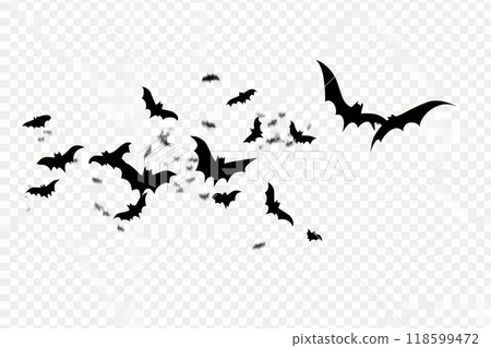A flock of bats flying on a isolated white background 118599472