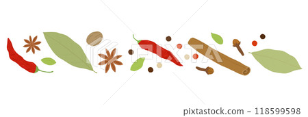 Border frame of various spices Border frame of various spices 118599598