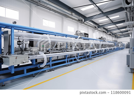 Production of plastic industrial pipes and valves in a sophisticated manufacturing facility 118600091