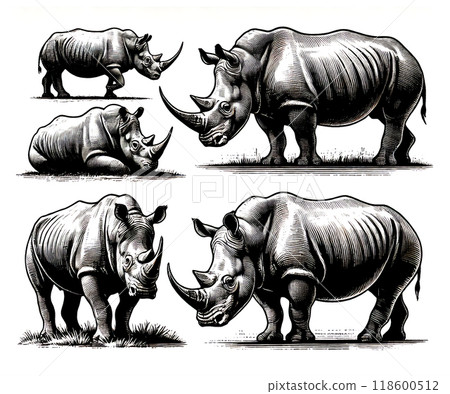 復古風格犀牛插畫集 118600512