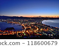 黎明時分的函館夜景 118600679