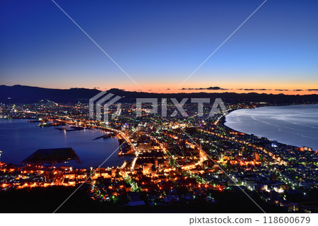 黎明時分的函館夜景 黎明時分的函館夜景 118600679