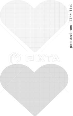 Set of grey heart-shaped graph paper frames Set of grey heart-shaped graph paper frames 118601150