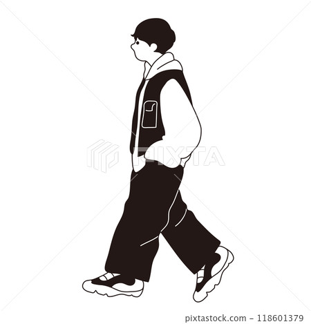 一個時尚男人的向量線畫 118601379