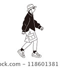 Vector line drawing of a stylish man 118601381