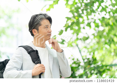 Middle-aged men, casual Middle-aged men, casual 118601419