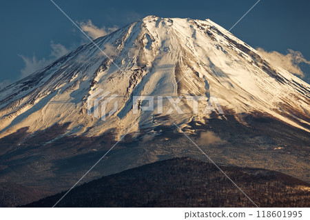 冬天從精進湖畔看到的富士山 118601995