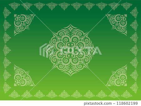 經典、優雅、華麗的裝飾框漸變綠色 118602199