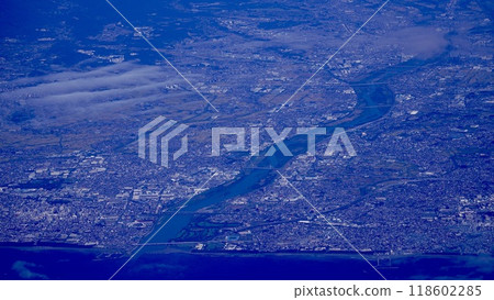 從飛機窗口看到的湘南地區 從飛機窗口看到的湘南地區 118602285