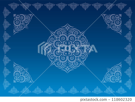 Classic, elegant and gorgeous decorative frame, gradient blue 118602320