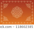 Classic, elegant and gorgeous decorative frame, gradient orange 118602385