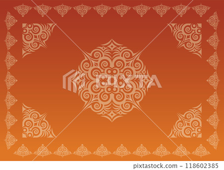 經典、優雅、華麗的裝飾框漸變橙色 經典、優雅、華麗的裝飾框漸變橙色 118602385